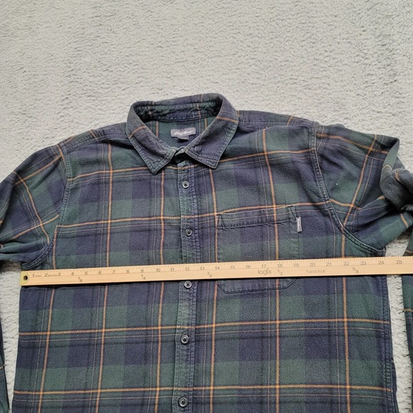 Eddie Bauer Shirt Mens XL Green Flannel Outdoors Medium Weight Casual Campcore - Picture 11 of 14